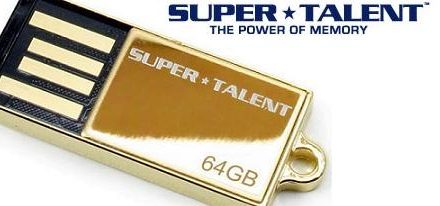 Nuevo Flash Drive de 64GB chapado en Oro de 24K de Super Talent