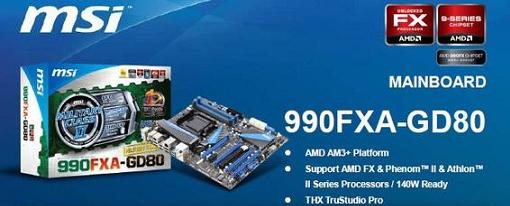 Imagenes y detalles de la tarjeta madre 990FXA-GD80 de MSI