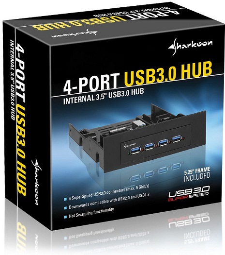 Hub interno 4 Puertos USB 3.0 3.5-5.25 de Sharkoon