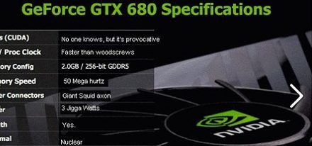 [Humor] Especificaciones de la GeForce GTX 680