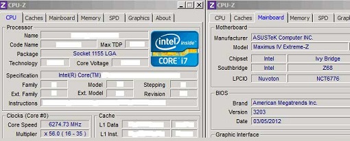 Intel Core i7-3770K Ivy Bridge overclockeado hasta los 6.274 MHz