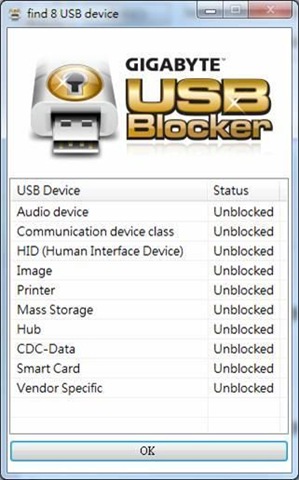 Gigabyte USB Blocker