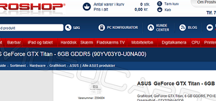 Listada una tarjeta de vídeo Asus GeForce GTX Titan 6 GB