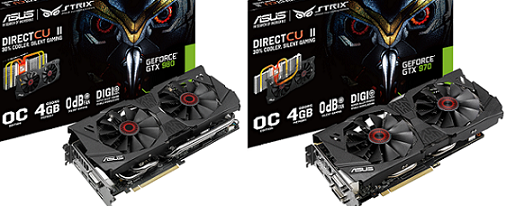 Tarjetas de video GeForce GTX 970 y GTX 980 Strix de Asus