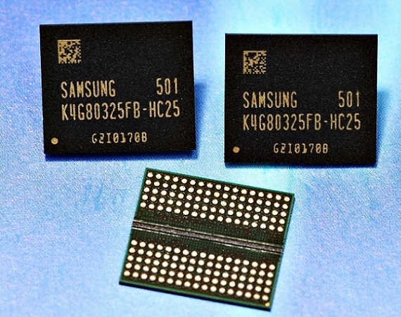 Chips de memoria GDDR5 de 8 GB de Samsung